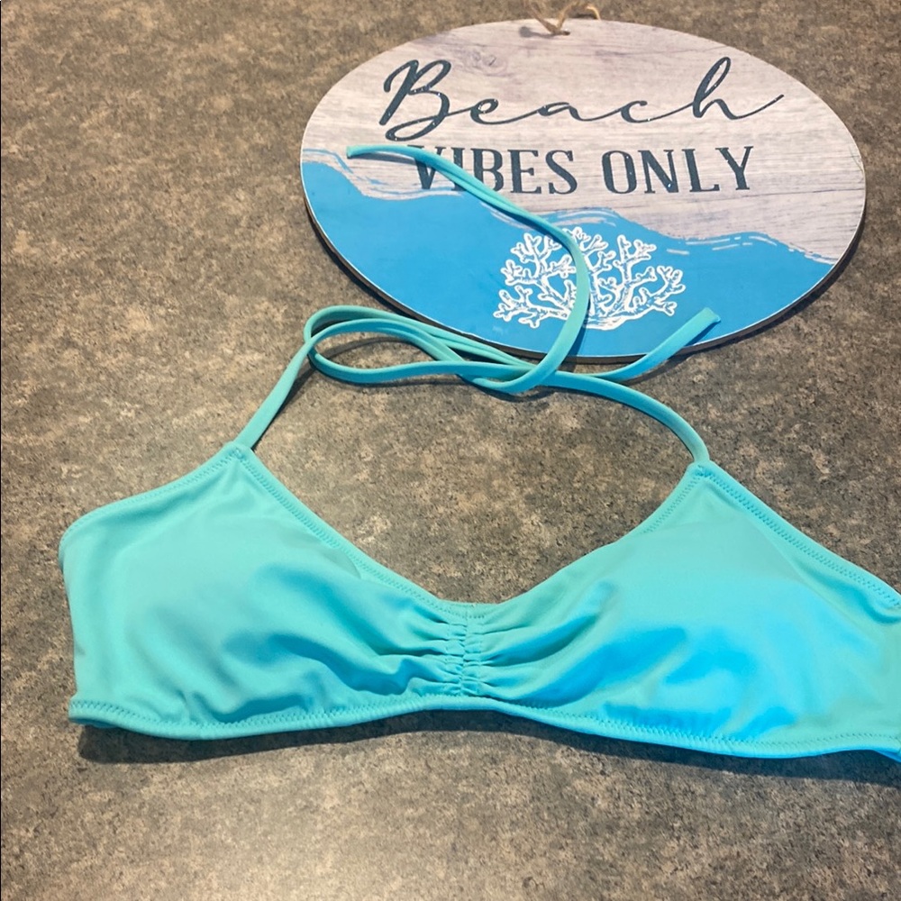 Victoria's Secret Aqua Ruched Bikini Top